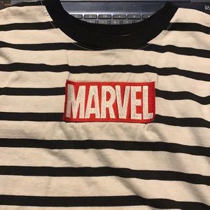 Marvel Striped Cropped Shirt